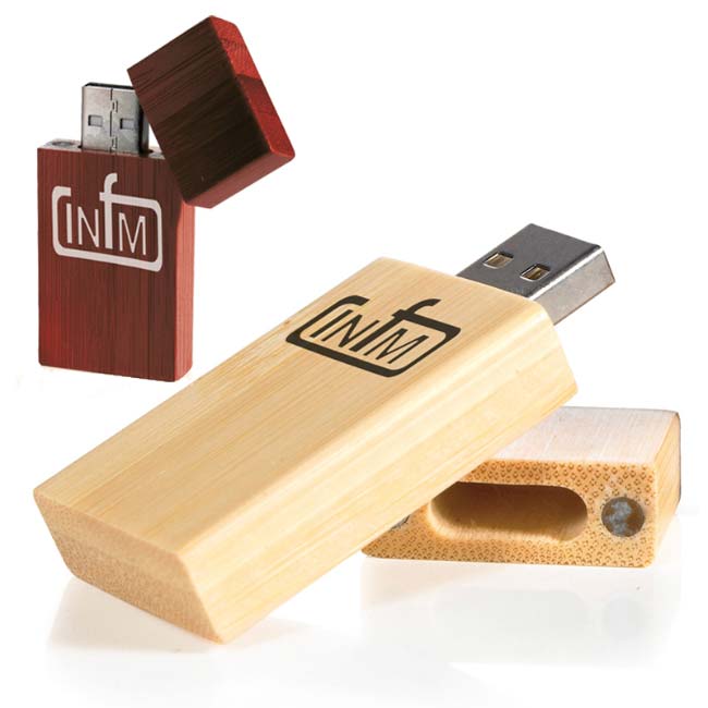 Cut down on paper usage at the office by using a bamboo USB