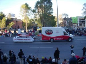 Thos R Birnie van at the Christmas parade in Hamilton